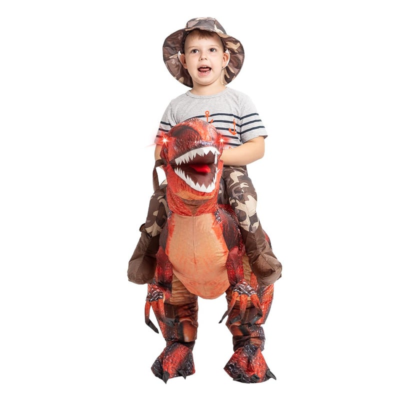 GOOSH Inflatable Dinosaur Costume for Kids Halloween Costumes Boys Girls Funny Blow up Costume for Halloween Party Cosplay (7-10Yrs) - Image 2